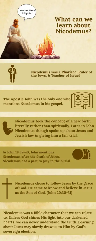 This is an infographic about Nicodemus.